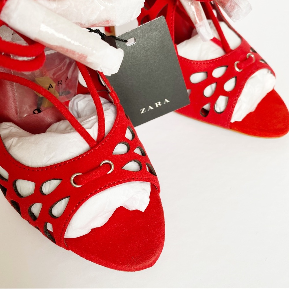Zara openwork Wraparound Sandals - Picture 8 of 10